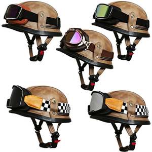 Casco de cuero hecho a mano de estilo alemán, casco unisex para las cuatro estaciones, casco para bicicleta eléctrica, casco de acero vintage - Product Image 4