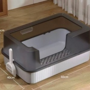 Caja de arena <span class=keywords><strong>para</strong></span> gatos grande al por mayor, caja de arena de limpieza semiabierta, bandeja de arena <span class=keywords><strong>para</strong></span> gatos de lado alto con caja de arena, inodoro <span class=keywords><strong>para</strong></span> mascotas - Product Image 4