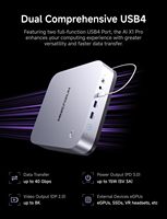 Chipboard Minisforum AI X1 Pro-370 Mini Pc Amd Ai 9 Hx 370(12c/24t) 32gb Ddr5 1tb Ssd Komputer Desktop, 2xusb4 Output