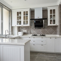 Perabot Dapur Grosir Siap Rakit Pintu Melamin Warna Biru Tua Lapisan Grafit Modern Pilihan Warna Penyimpanan