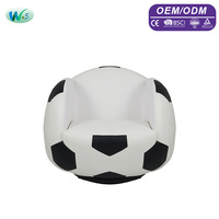 Chaise de football empilable en forme de ballon de football avec repose-pieds, chaise de loisirs WS 8878