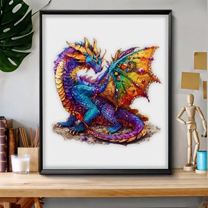Hamaileon <strong>Diamond</strong> Dragon <strong>Puzzle</strong> Wooden Jigsaw Decorative Irregular Shaped Handmade Custom DIY <strong>Puzzle</strong> for Kids <strong>Adults</strong> - Product Image 2