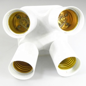 Trắng 100V/230V PBT nhựa lampholder chuyển đổi ổ cắm <span class=keywords><strong>E27</strong></span> để <span class=keywords><strong>4</strong></span> <span class=keywords><strong>E27</strong></span> <span class=keywords><strong>1</strong></span> để <span class=keywords><strong>4</strong></span> ánh sáng cho Photo Studio 4e27 Led Bulb đèn căn cứ - Product Image 5