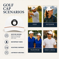 Gorra de Golf de 5 Paneles con Logotipo de Goma en Relieve Personalizado, Borde Curvo Perforado con Láser, Estilo Marinero, Unisex