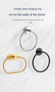 Anneau porte-serviettes mural moderne en acier inoxydable poli, écologique, sans perçage, pour salle de bain d'hôtel - Product Image 2