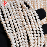Readleaf vente en gros 3A perle d'eau douce naturelle blanche AAA 4mm près de perles rondes perles en vrac pour la fabrication de bijoux