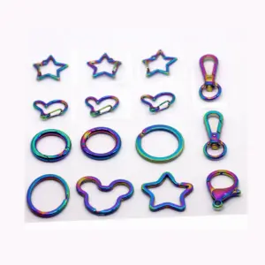 Porte-clés fendu de 30mm, rond, oreille étoile, souris, Style porte-clés, vente en gros, porte-clés pour bricolage