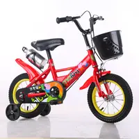 Bicicleta de acero de alto carbono para niños, bici de una sola velocidad con ruedas auxiliares