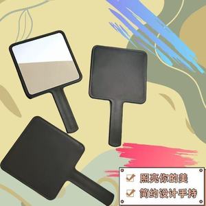 Handheld Makeup <b>Mirror</b> <b>Square</b> Black Portable Beauty <b>Mirror</b> For Students Personal Gift - Product Image 1