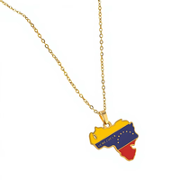 Vente flash - Collier avec pendentif en acier inoxydable - Carte du Paraguay, de l'Équateur et de l'Uruguay - Bijoux avec carte du pays pour hommes et femmes