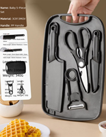Ensemble de couteaux de pique-nique avec planche de rangement en PP, planche à découper antidérapante, ensemble de cuisine portable pour le camping en plein air