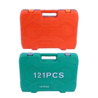 Boîte à outils de 121 pièces en acier inoxydable 304, outils à main, clé à cliquet, clé à douille, tournevis, ensemble de clés mécaniques avec étui rigide