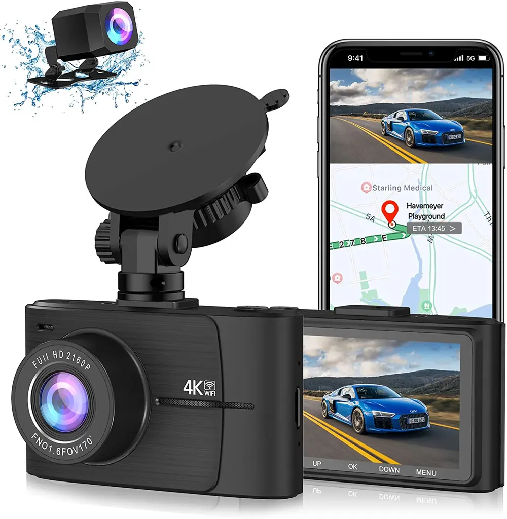 Sensor Sony MIX335 de alta qualidade com caixa preta para carro, visão noturna 4K, sistema de rastreamento GPS com wi-fi