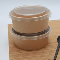 Bol à salade en papier kraft écologique jetable de qualité alimentaire bio 500ml 650ml 750ml 1000ml 1300ml bol à salade kraft tasse