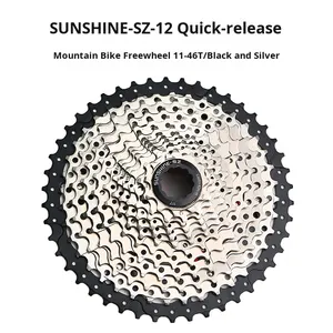 SUNSHINE-SZ-12 Cassette <span class=keywords><strong>en</strong></span> acier à 12 vitesses pour vélo de montagne <span class=keywords><strong>Roue</strong></span> <span class=keywords><strong>libre</strong></span> 11-46T Fabriqué <span class=keywords><strong>en</strong></span> Chine - Product Image 2