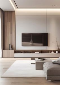 Soporte de TV de madera maciza de roble nórdico moderno, muebles negros para el hogar para sala de estar u hotel, gabinetes de oficina industriales escandinavos - Product Image 6