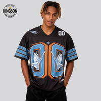 Maillot de rugby en polyester pour homme, impression par sublimation intégrale, logo imprimé numériquement, vêtements de sport rétro à col en V