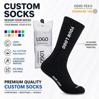 Chaussettes personnalisées à faible MOQ pour hommes, respirantes, en maille, brodées, en coton, pour le sport, la gym, chaussettes de baseball personnalisées avec logo