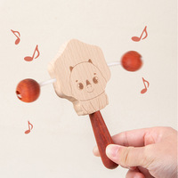 Juguete de madera para bebés y niños pequeños, sonajero de mano, juego de varias piezas, mordedor, juguete educativo y relajante para niños, caja de colores