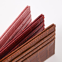 Dompet Kartu Kulit PU Mewah Motif Buaya, Dompet Kredit Kulit Embos Bisnis, Billetera Con Diseno De Cocodrilo