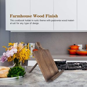 Support de livre de <span class=keywords><strong>cuisine</strong></span> <span class=keywords><strong>en</strong></span> <span class=keywords><strong>bois</strong></span> porte-livre de recettes rustique Vintage <span class=keywords><strong>pour</strong></span> comptoir de <span class=keywords><strong>cuisine</strong></span> support de <span class=keywords><strong>tablette</strong></span> Ipad Portable et pliable - Product Image 5