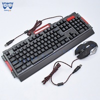 Set de Teclado y Ratón para Juegos K33 con Cable, 104 Teclas, Conexión USB, Diseño Ergonómico, Negro, 1200 DPI, Teclas Multimedia