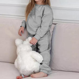 Conjunto de Dos Piezas Casual de Primavera para Niños y Niñas, Sudadera con Capucha de Lana de Color Sólido y Pantalones de Lona, Versión Coreana - Product Image 6