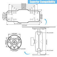 S108 360 °   Support rotatif universel pour sondeur de pêche, fixation marine réglable avec verrou de sécurité