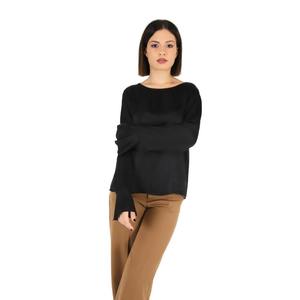 Blusa de mujer de manga larga, color negro camel, informal, para el trabajo y uso diario - Product Image 1