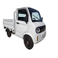 Maiba Nouveau Véhicule Utilitaire Électrique Robuste à Cabine Fermée 4 Roues, Mini Camionnette à Plateau Ouvert, Charge Lourde, Phares de Toit, Véhicule Électrique à Basse Vitesse, Autonomie <100km