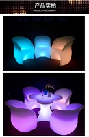 Ensemble de meubles de jardin pour villa extérieure, tables, chaises, mobilier de jardin, tabouret de bar, tabouret lumineux LED en PE