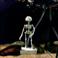 Nouveau produit transfrontalier Jinccai : Souffleur d'aquarium Squelette Dansant, Art moderne, Impression 3D PLA pour poissons, pour personnalisation d'ornements