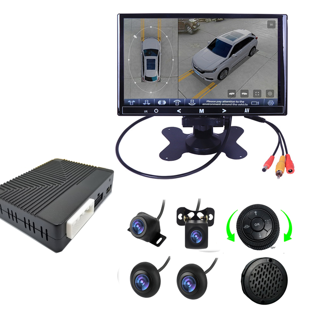 Weivision AHD 3D/2D 1080P 360 Degree Bird View Panorama System Cameras Car Parking Surround View Video Recorder DVR Monitor+ADAS