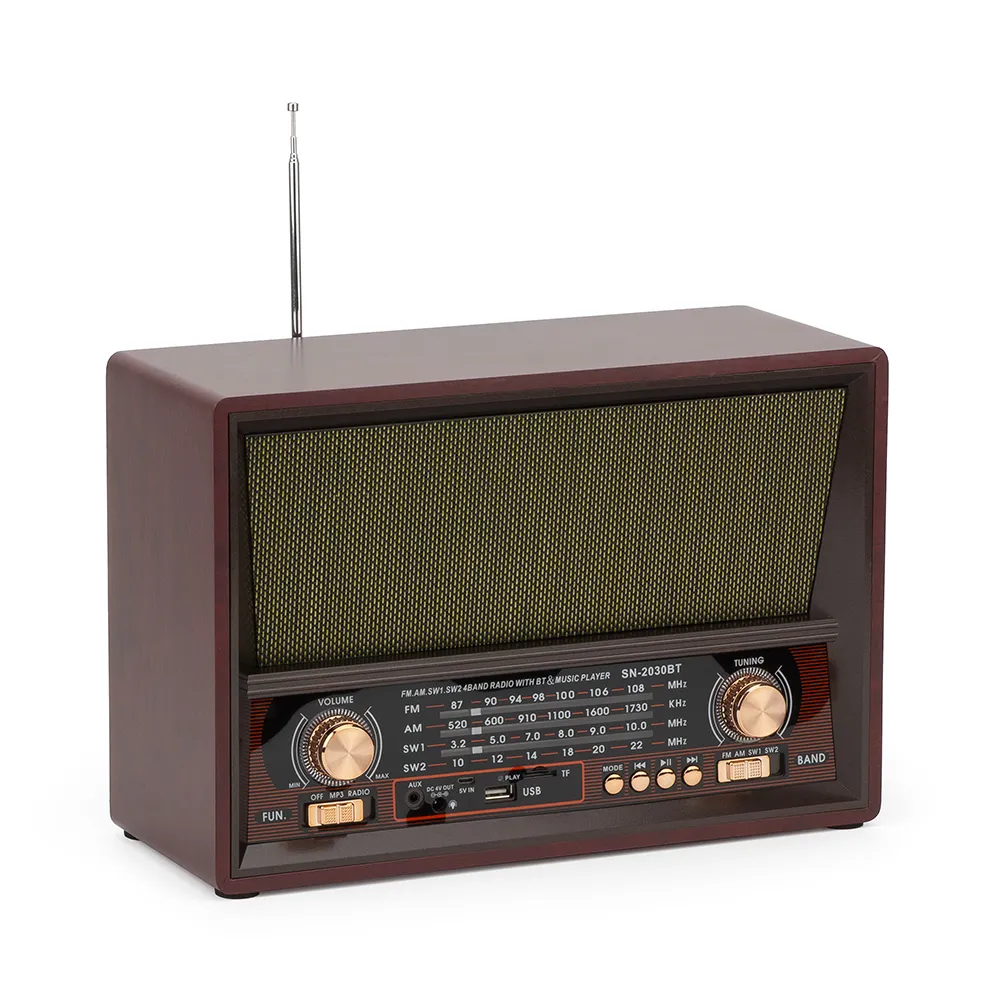 HS-2783 şarj edilebilir Retro radyo dahili hoparlör kablosuz açık AM/FM/SW antika radyo