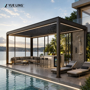 Waterproof Aluminum Outdoor Pergola Gazebo Waterproof Electric Louver Roof Pergola Modern Indoor Outdoor Pergola - Product Image 2