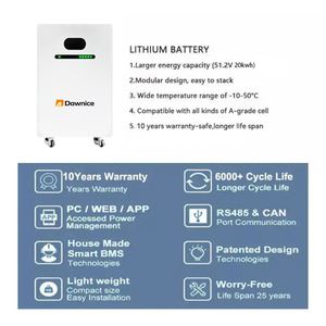 Dawnice 48V 100Ah 200Ah Lithium <b>Wall</b> Mounted Lifepo4 Battery 5kwh 10kwh 20kwh Power <b>Wall</b> Batteries - Product Image 5