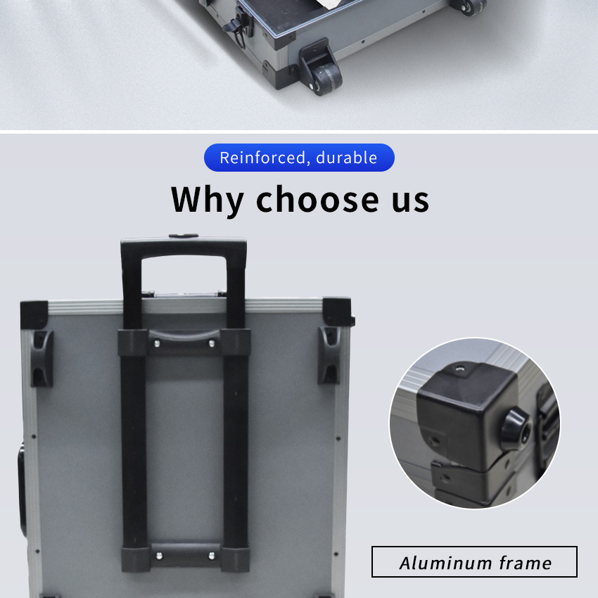 New Design Factory With Wheel Aluminium Suitcase Display Exhibition For Tile Trolley Boxes Stone Case Granite Quartz Sample Box