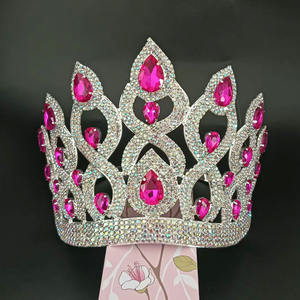 Couronne de reine de beauté de scène, grande couronne de reine, diadème de cristal, couronne de championne de concours de beauté - Product Image 2