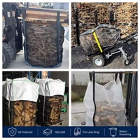 Sac en filet pour bois de chauffage, vente en gros, 2000 kg, ventilé, sac FIBC jumbo, robuste, traité anti-UV, réutilisable, pour approvisionnement en vrac, Saco Lena