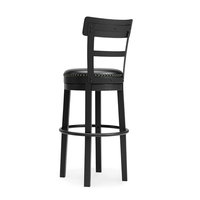 Tabouret de bar moderne en similicuir PU avec dossier en bois, pivotant, réglable en hauteur, avec accoudoirs, idéal pour la maison, les bars et les hôtels