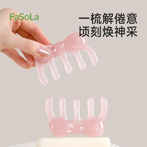 FaSoLa Scalp Massage <b>Comb</b> 6.1x7.6cm Resin <b>Butterfly</b> Shape For Hair Care - Product Image 2