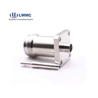 Cable eléctrico impermeable RF Coaxial hembra 4,3/10 conector 4 agujeros brida montada soldadura para cable 141