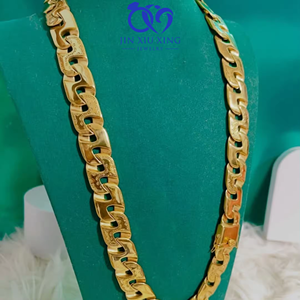 Joyería al por mayor <span class=keywords><strong>de</strong></span> la Sra. jxx 14K / 24K cadena cubana dorada collar masculino personalizado cadena Becher - Product Image 1
