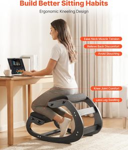 <span class=keywords><strong>Chaise</strong></span> à <span class=keywords><strong>genoux</strong></span> ergonomique HEXU, hauteur réglable, coussins en mousse épaisse, structure en bois massif, sans accoudoirs, soulagement des douleurs cervicales/dorsales, <span class=keywords><strong>bureau</strong></span> - Product Image 4