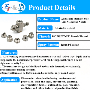 Ys 1/4 ''hai chất lỏng không khí atomization vòi phun Siphon Thông tư tự động làm ẩm bụi loại bỏ làm mát khử trùng sương mịn - Product Image 2