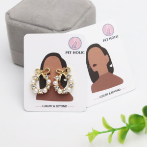 Cartes de présentation de bijoux en papier kraft avec logo personnalisé pour boucles d'oreilles, colliers, bracelets et bandeaux - Product Image 4