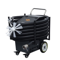 Machine de nettoyage de conduits électriques robuste 4750W à haut débit d'air, brosse rotative, arbre flexible de 15M, nettoyage intégré des voies d'air