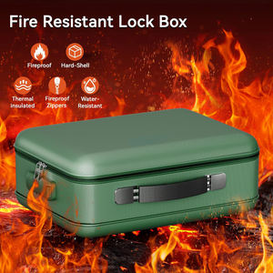 Portable Hard File <strong>Box</strong> Bag Suitcase Anti-theft Fireproof <strong>Storage</strong> Organizer Bag for Documents Certificates Passports Files - Product Image 5