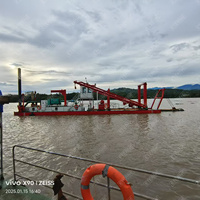 Nouvelle drague à aspiration-coupeuse ETERNE Diesel, profondeur de dragage 12m, avec boîte de vitesses de capacité 500m³/h pour l'extraction de sable de rivière et le nettoyage de boues