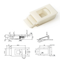 Kete DK725 Loquet Moraillon Serrure Ressort Plat ABS Intégré Poignée De Tirage Dissimulée Loquet En Plastique Serrure De Porte Bascule En Plastique
